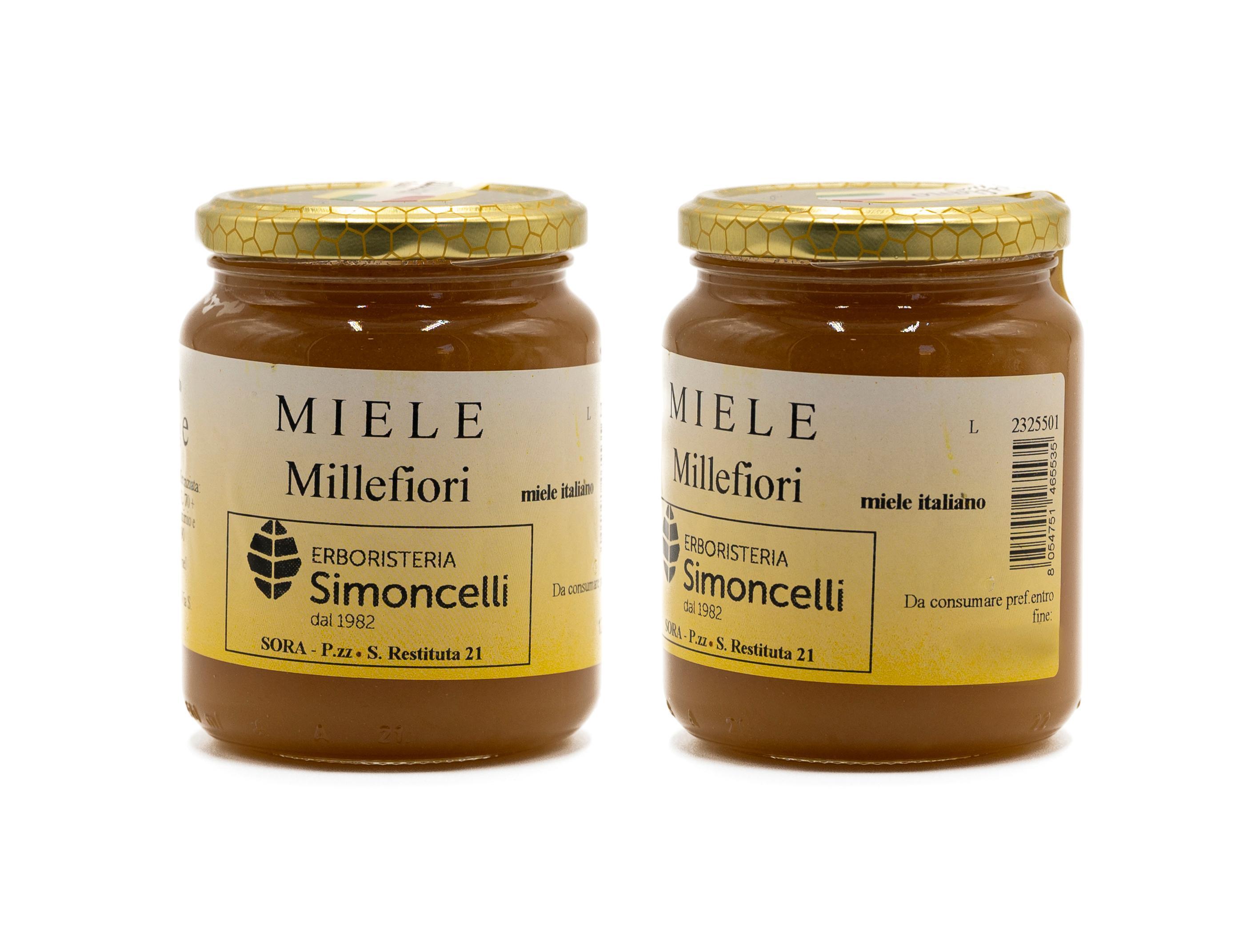 Miele Millefiori Erboristeria Simoncelli contenitore in vetro 500 g