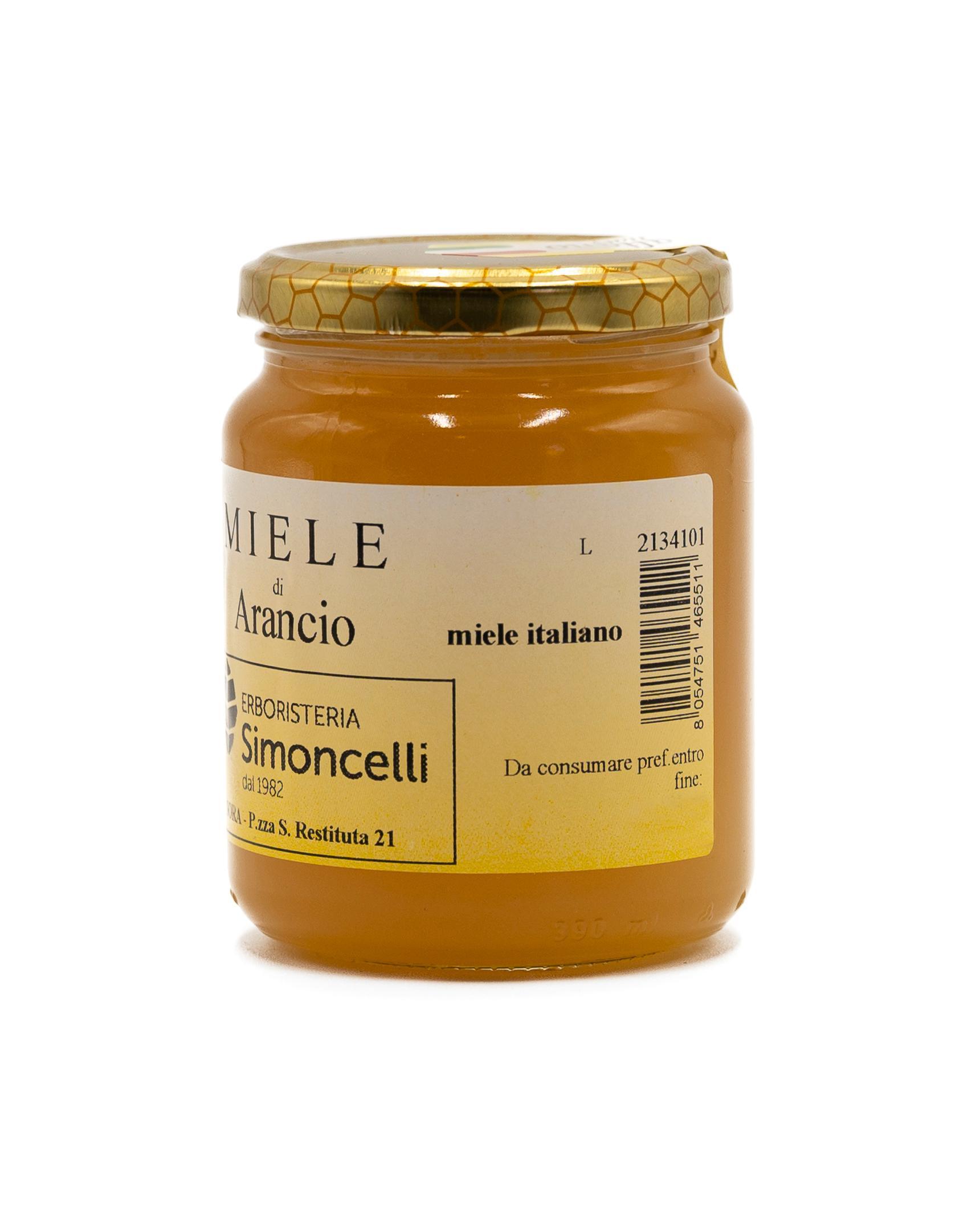 Miele Arancio Erboristeria Simoncelli contenitore in vetro 500 grammi