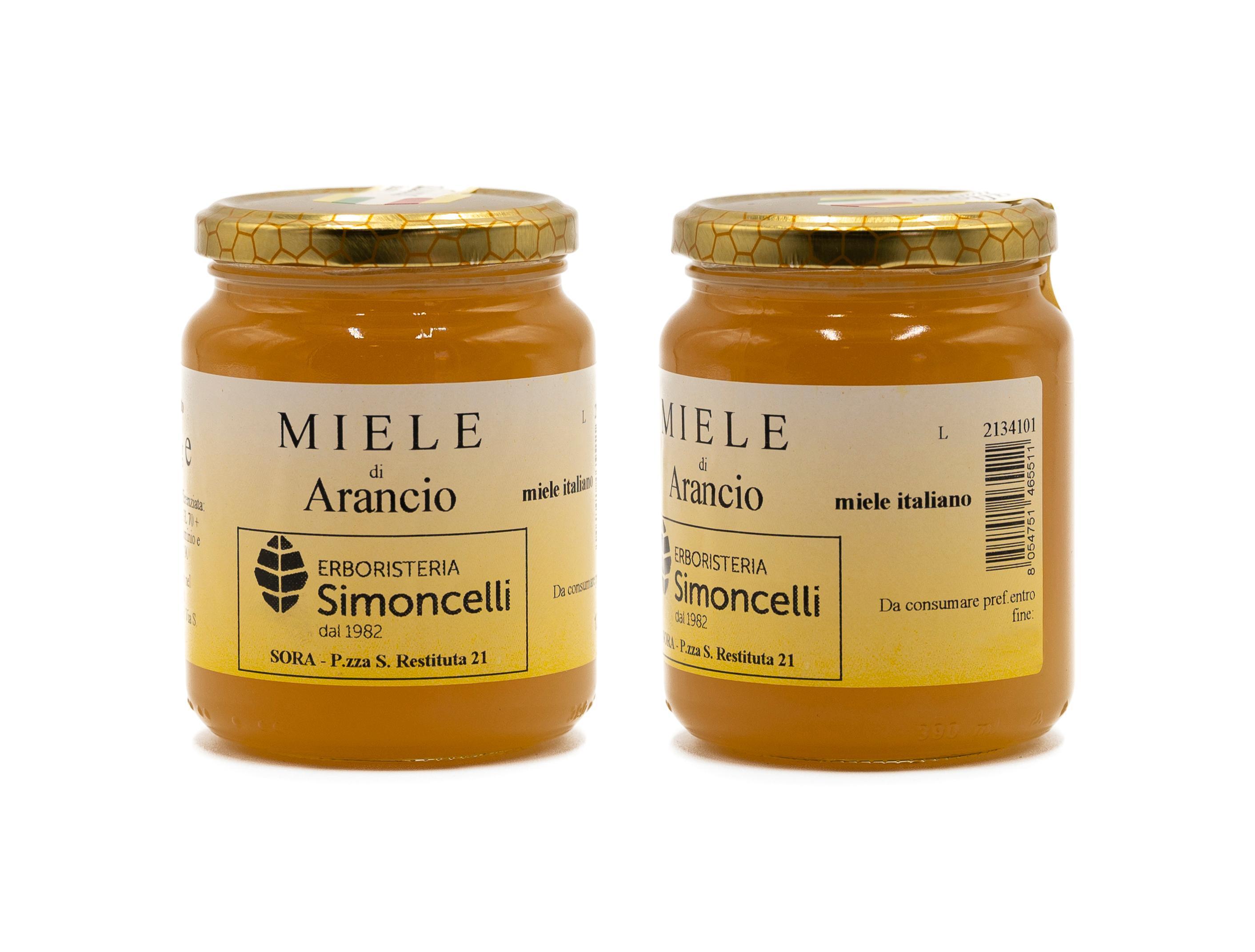 Miele Arancio Erboristeria Simoncelli contenitore in vetro 500 grammi