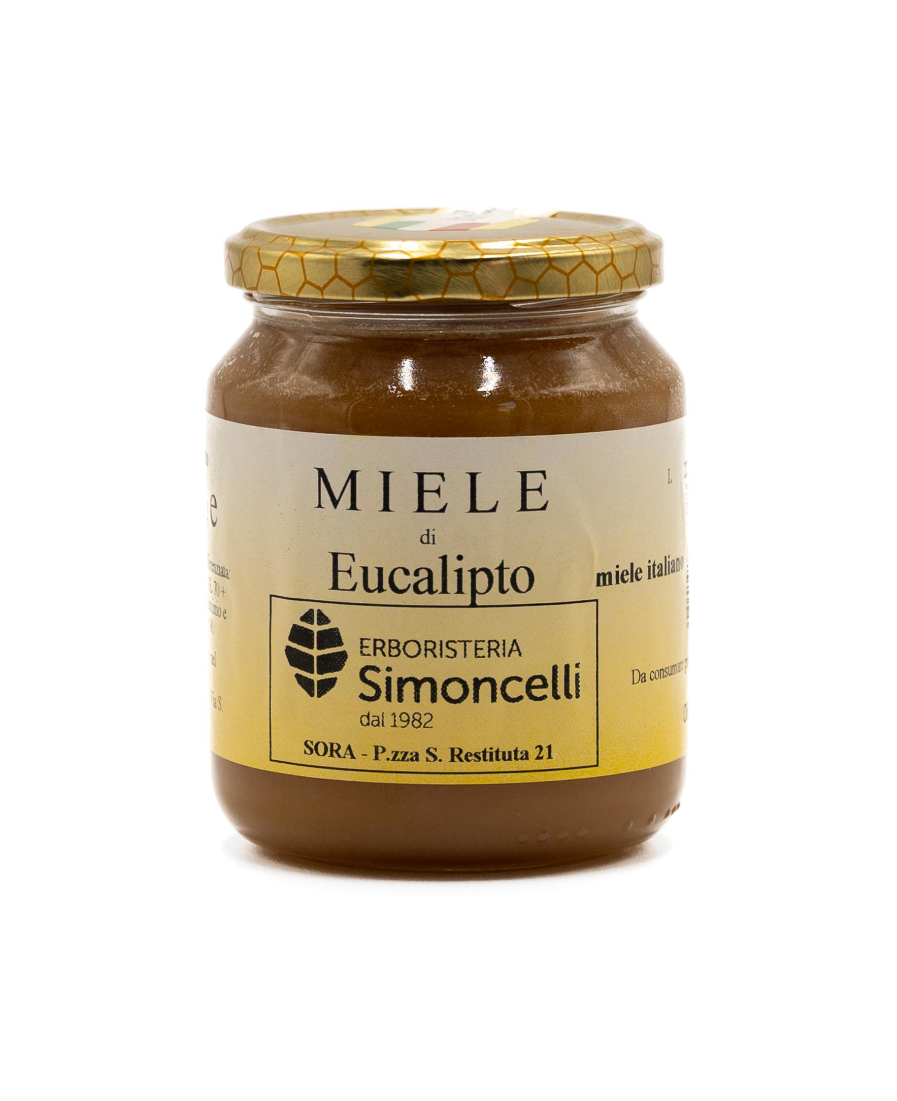 Miele Eucalipto Erboristeria Simoncelli contenitore in vetro 500 grammi