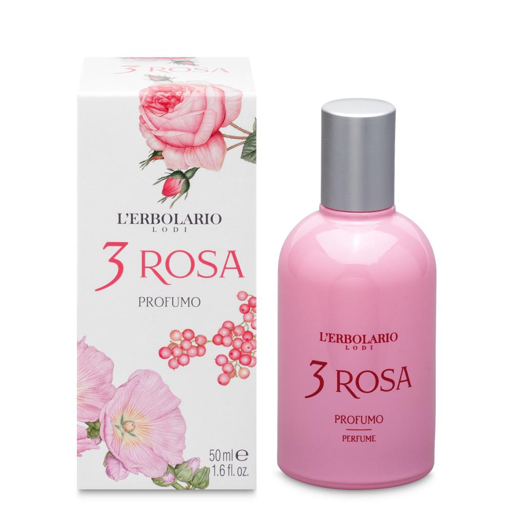 Profumo 3 Rosa L'Erbolario. Flacone da 50 ml.