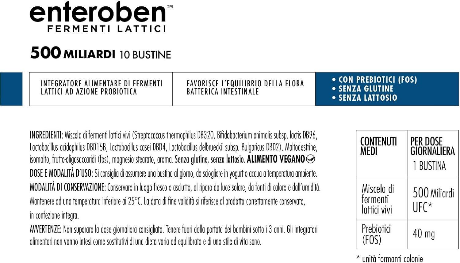 Enteroben 500 MLD Fermenti Lattici