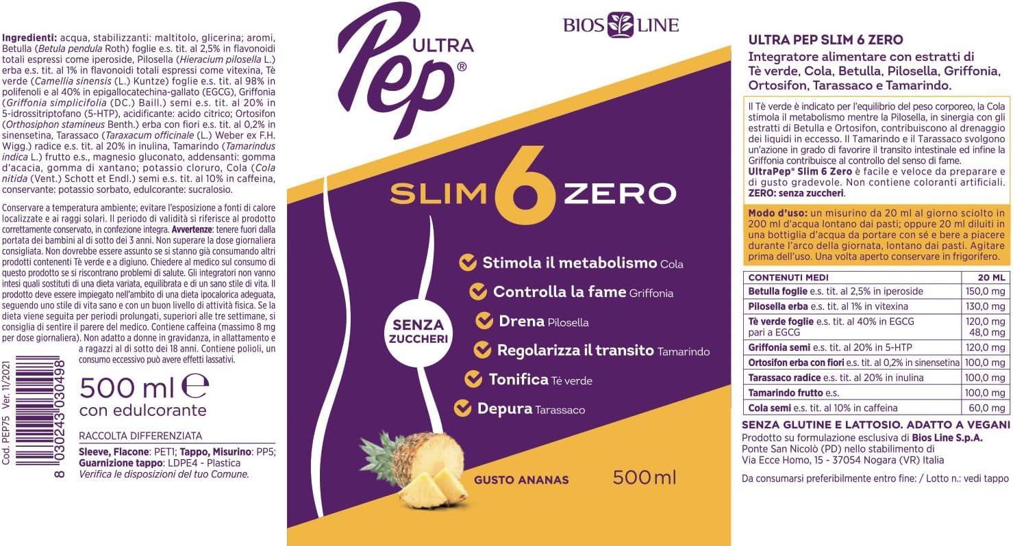 Ultra Pep Slim 6 Zero Gusto Ananas Bios Line