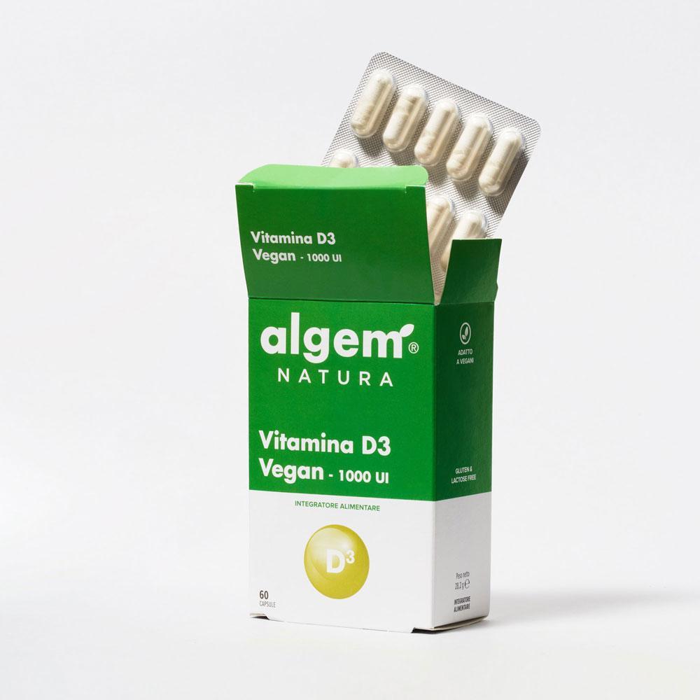 Vitamina D3 Vegan 1000 UI ALGEM NATURA 60 capsule da 470 mg