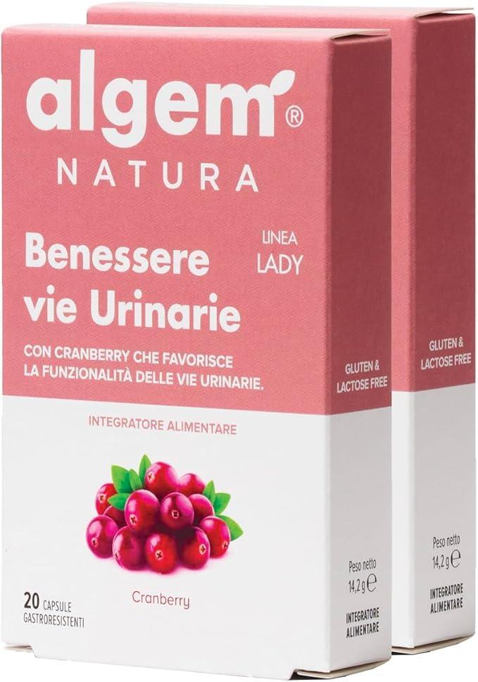 Confezione doppia Benessere Vie Urinarie ALGEM NATURA 20 capsule